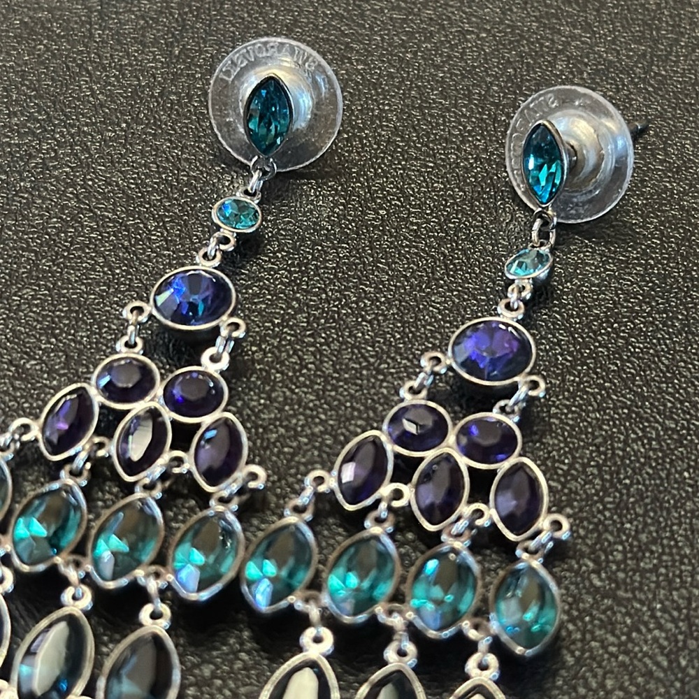 Swarovski Multi-Color Statement Drop Post Back Ea… - image 3